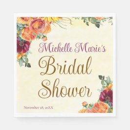 Bruiloftsfeestje in bloemrijke herfststijl servet