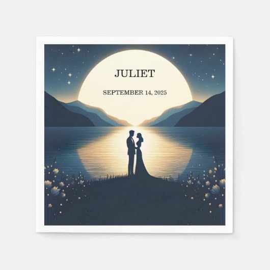 Bruiloftsfeestje Lakeside Mountain Fun Nature Servet (Voorkant)