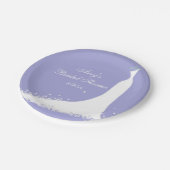 Bruiloftsfeestje, Lavendel, Witte Vlinders Papieren Bordje (Gekanteld)