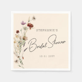 Bruiloftsfeestje met herfst wilde bloemen servet