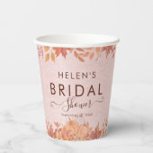 Bruiloftsfeestje met herfstige pompoenen papieren bekers (Achterkant)