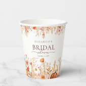 Bruiloftsfeestje met herfstige pompoenen papieren bekers (Achterkant)