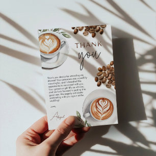 Bruiloftsfeestje met koffie - Liefde is aan het br Bedankkaart