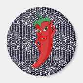 Bruiloftsfeestje met rode hete peper diva magneet (Voorkant)