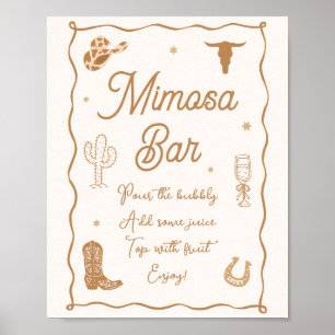 Bruiloftsfeestje Mimosa Bar met Laarzen en Bubby Poster