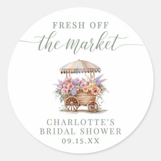 Bruiloftsfeestje Off the Market Ronde Sticker (Voorkant)