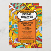 Bruiloftsfeestje Pret Retro Stripboek Kaart (Voorkant / Achterkant)