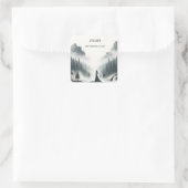 Bruiloftsfeestje River Rain Cloud Smoky Mountain Vierkante Sticker (Tas)