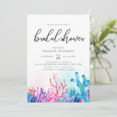 Bruiloftsfeestje rond de levendige koraalriffen kaart (Staand voorkant)