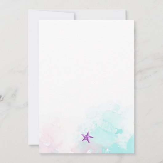 Bruiloftsfeestje rond de levendige koraalriffen kaart (Achterkant)