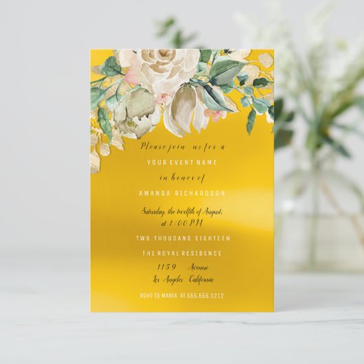 Bruiloftsfeestje Roos Geschilderde Bloem Waterverf Kaart (Staand voorkant)