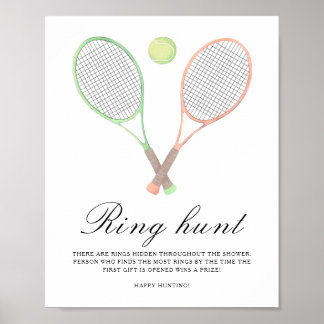Bruiloftsfeestje sportief - Ring zoek spel Poster