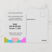 Bruiloftsfeestje Wijziging van de plannen Harten Briefkaart (Achterkant)