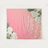 Bruiloftsfoto-achtergrond Bloemen Slingerlichtjes Wandkleed (Voorkant (horizontaal))