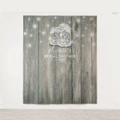 Bruiloftsfoto-achtergrond houten Mason-potpaleisla Wandkleed (Voorkant)