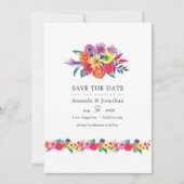 Bruiloftsfoto 'Floral Fiesta' Save The Date (Voorkant)