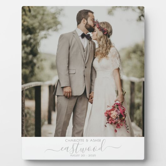 Bruiloftsfoto van pasgetrouwden buiten fotoplaat (Voorkant)