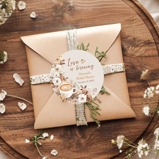 Bruiloftsgeschenk 'Liefde is in de lucht' Ronde Sticker