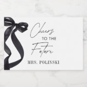 Bruiloftsgeschenk voor bruidsfeest: 'Ze knoopt de  Sparkling Wijnetiket (Enkel label)