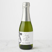 Bruiloftsgeschenk voor bruidsfeest: 'Ze knoopt de  Sparkling Wijnetiket (Voorkant)