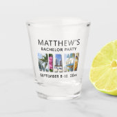 Bruiloftsgeschenk voor vrijgezellenfeest in Miami Shot Glas (Voorkant)