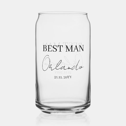 Bruiloftsgeschenken Beste Man Blikvorm Glas (Voorkant)