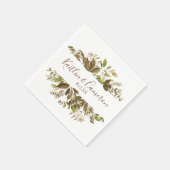 Bruiloftsgroen servetten | Typografie (bruin) (Hoek)