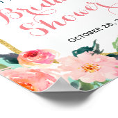 Bruiloftsign Modern Bloemendesign Mintgroene Stree Poster (Hoek)