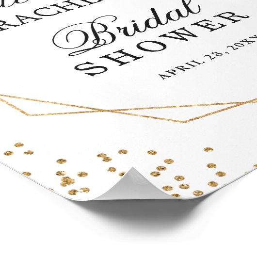 Bruiloftsignaal Groene Goud Glitters Bloem Poster (Hoek)