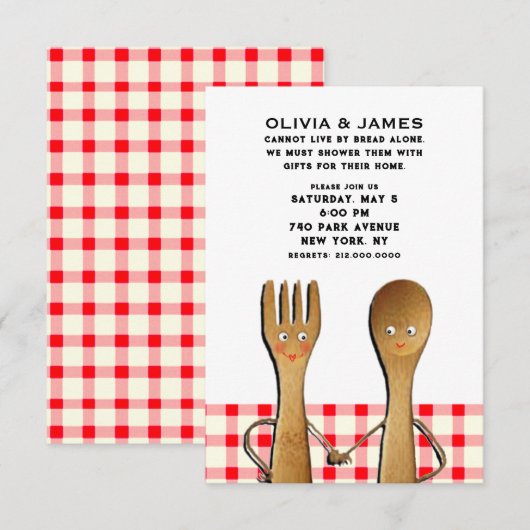 Bruiloftsinvitatie voor koppels kaart (Voorkant / Achterkant)