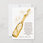 Bruiloftslunch en bubbels Gouden Elegante Bruidsdi Bedankkaart (Voorkant)