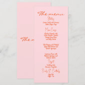 Bruiloftsmenu – Kleurrijk Whimsical Oudroze Menu (Voorkant / Achterkant)
