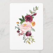 Bruiloftsmenu met prachtige herfstbloemen menu (Achterkant)