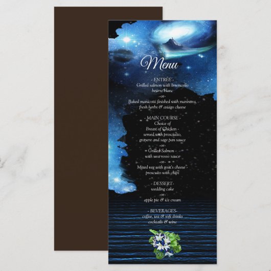 Bruiloftsmenu voor Outer Space Galaxy Menu (Voorkant / Achterkant)
