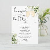 Bruiloftsontbijt Met Bruisende Groene Bloemen Kaart (Staand voorkant)