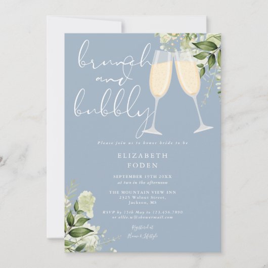 Bruiloftsontbijt Met Mousserende Wijn En Groene Ti Kaart (Voorkant)