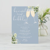 Bruiloftsontbijt Met Mousserende Wijn En Groene Ti Kaart (Staand voorkant)