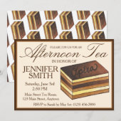 Bruiloftsontbijt met operacake-thee kaart (Voorkant / Achterkant)