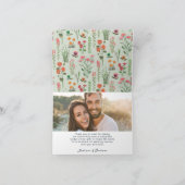 Bruiloftsontvangst met wilde bloemen bedankkaart (Binnen)