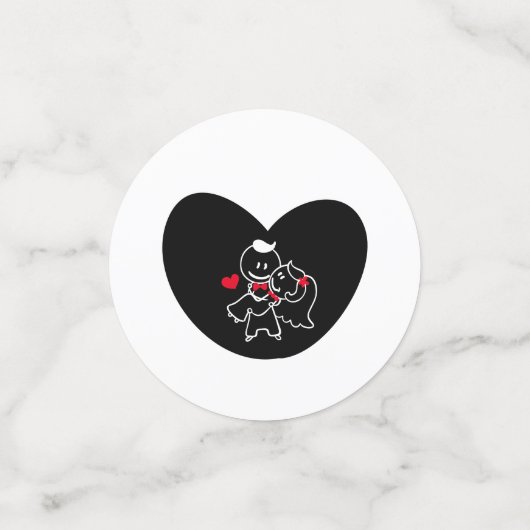 Bruiloftspaar Bruidsfeest Confetti (Kleine voorkant)