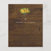 Bruiloftspapeterie met landelijke zonnebloemthema  (Achterkant)