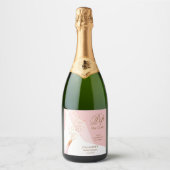 Bruiloftspartij Knal de Kurk Roze Sparkling Wijnetiket (Voorkant)