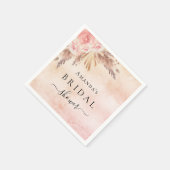 Bruiloftspartij pampagras roze goud roze bloemstuk servet (Hoek)