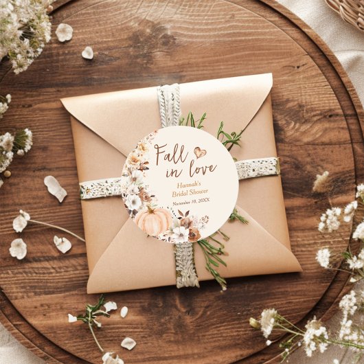 Bruiloftspicknick met pompoen ronde sticker