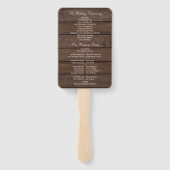 Bruiloftsprogramma met cascade van bloemen in rust handwaaier (Achterkant)