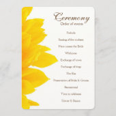 Bruiloftsprogramma met rustieke zonnebloem programma (Achterkant)