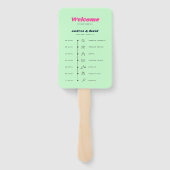 Bruiloftsprogramma 'Vibrant Retro Rainbow Hot Pink Handwaaier (Achterkant)