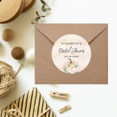 Bruiloftspumpkin herfst crèmekleurig rose goud ronde sticker