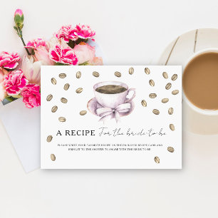 Bruiloftsrecept voor de bruid met koffie informatiekaartje