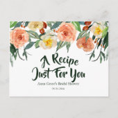 Bruiloftsrecept voor Herfst Bloemen Bruidsshower Uitnodiging Briefkaart (Voorkant)